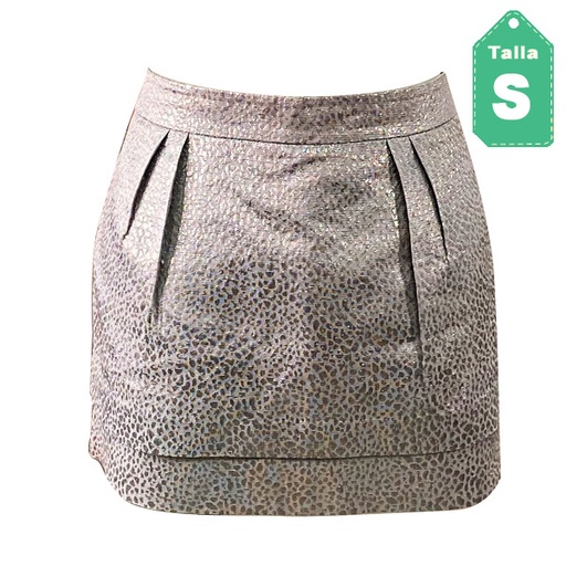 [3752] Falda Express Plateado- S