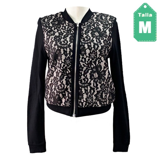 [3771] Sweater HyM Negro y Nude- M