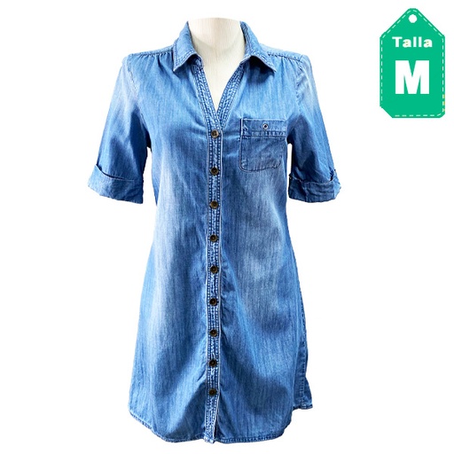 [3754] Vestido Life Progress Jeans- M