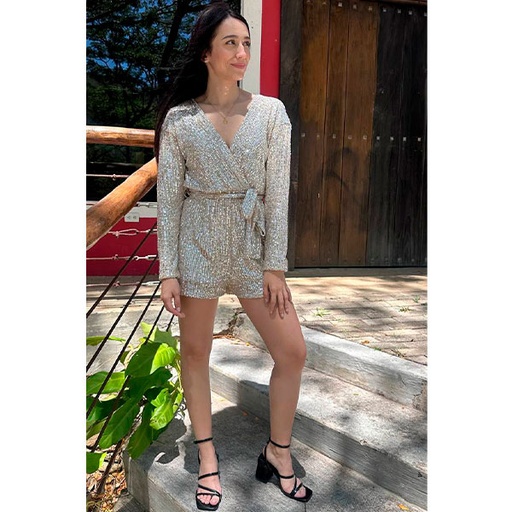[3800] Jumper Venti6 Nude y Plateado- S
