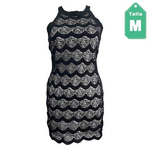 [3829] Vestido Cals Negro y Nude- M