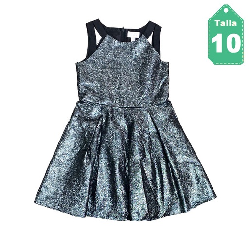 [3884] Vestido The Children Place Negro Metalizado- 10