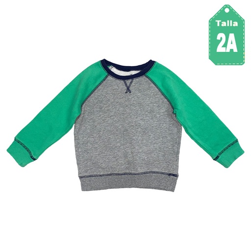 [3980] Sweater Jumping Gris y Verde- 2T