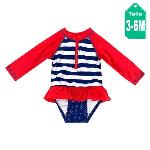 [4075] Traje de Baño Cat&Jack Rayas- 3/6M