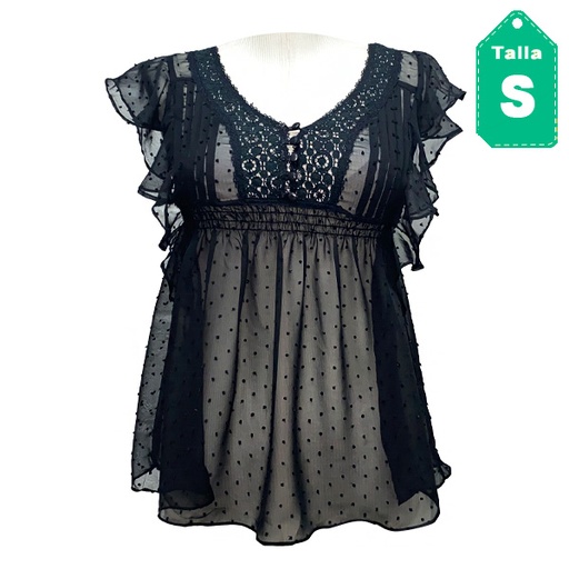 [4083] Blusa Aggie Negro-S