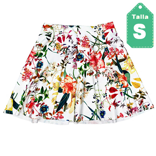 [4084] Falda Bershka Floral- S