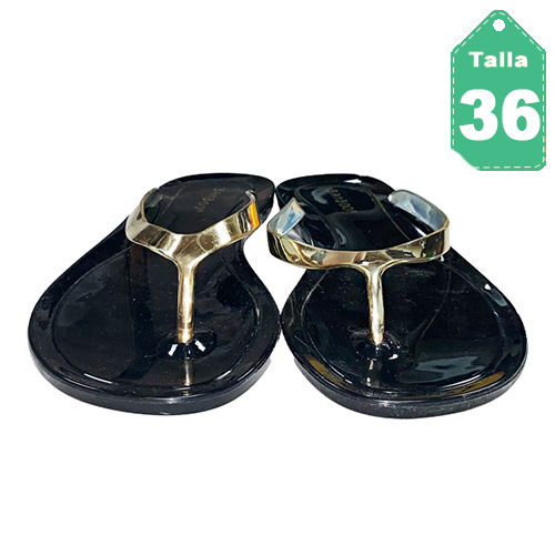 [4096] Sandalias Bamboo Negro y Dorado- 36