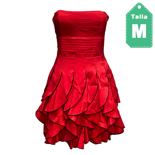 [4109] Vestido Fiesta Rojo- M