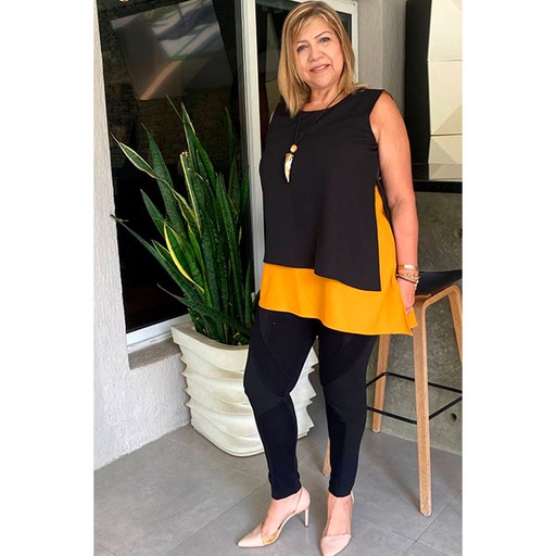 [4307] Bluson DKNY Negro y Mostaza- L