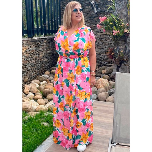 [4310] Vestido Donna Ricco Floral- L