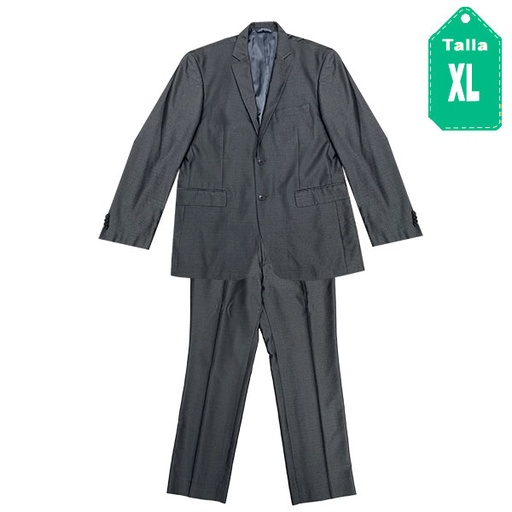 [4387] Conjunto de Traje Perry Ellis Gris- XL