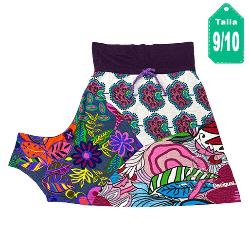 [4394] Falda Desigual Estampado- 9/10