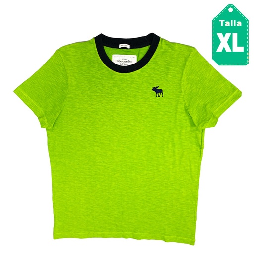 [4415] Franela Abercrombie Verde Manzana- XL