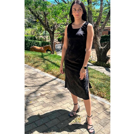 [4438] Vestido Terciopelo Negro- S