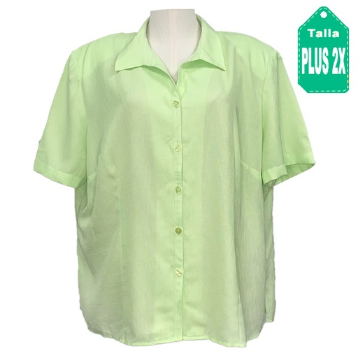 [4457] Camisa El Corte Ingles Verde Manzana- Plus Size