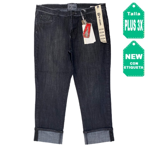 [4458] Jeans Py Jeans Negro- Plus Size