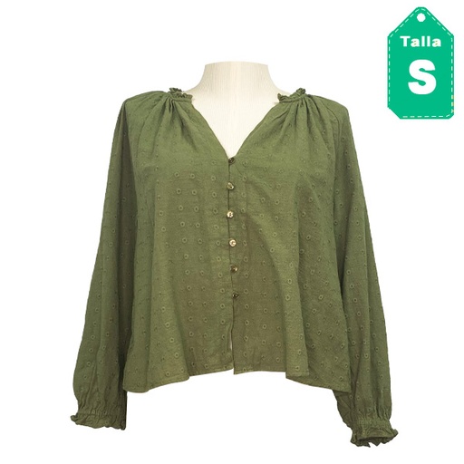 [4513] Blusa Zara Verde Oliva- S