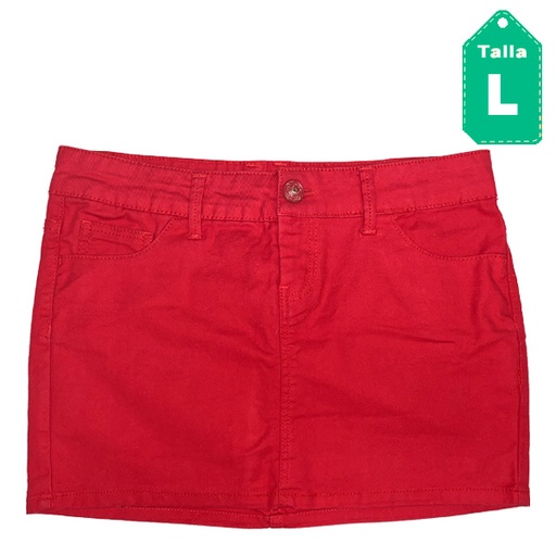 [4554] Falda Stradivarius Rojo- L