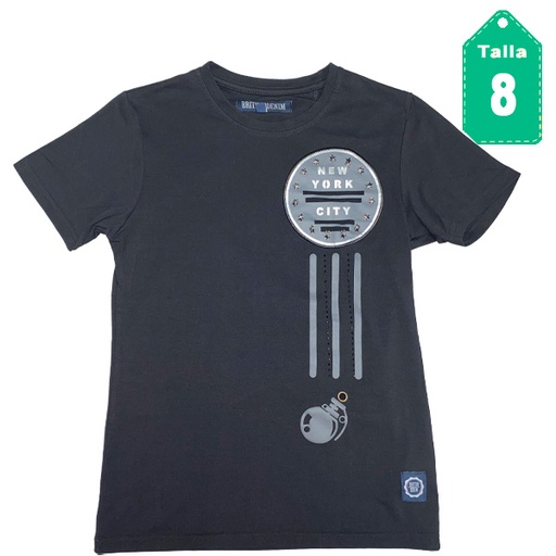 [4548] Franela British Denim Negro- 8