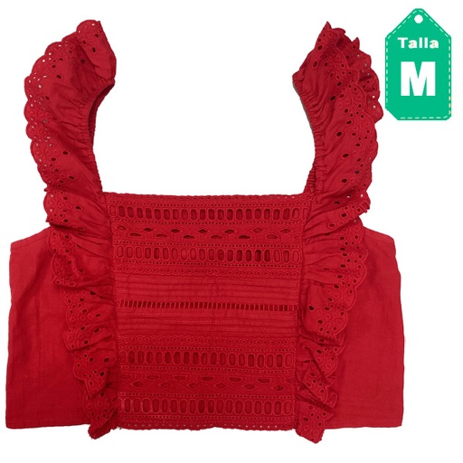 [4591] Crop Top Stradivarius Rojo- M