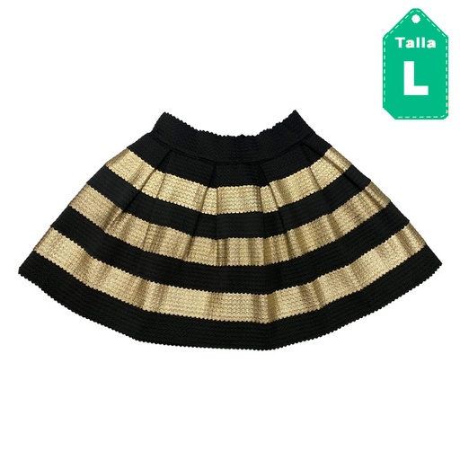 [4593] Falda Wild Cat Negro y Dorado- L
