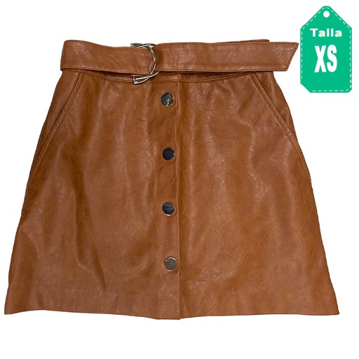 [4628] Falda Zara Cuero- XS