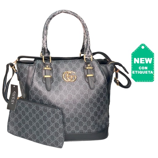 [4652] Cartera Gucci Negro y Gris