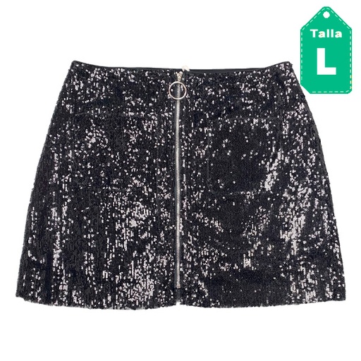 [4675] Falda En Creme Negro- L