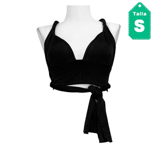[4918] Crop Top Multiformas Shein Negro- S