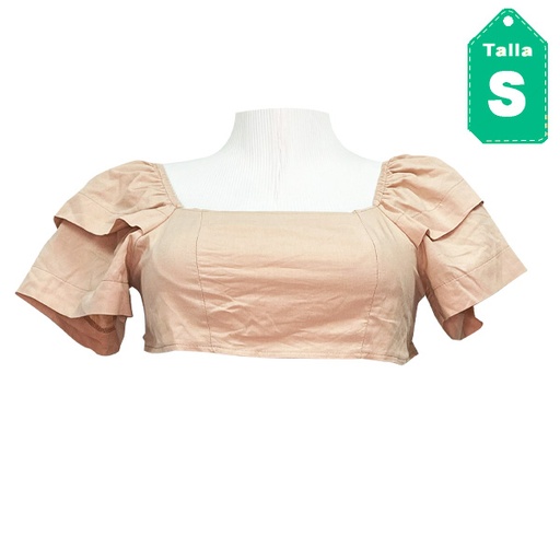 [4902] Crop Top Shein Nude- S