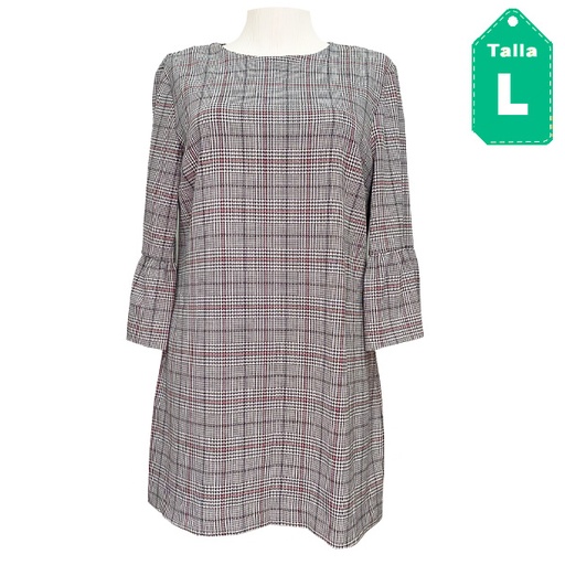 [4913] Vestido Zara Cuadros- L