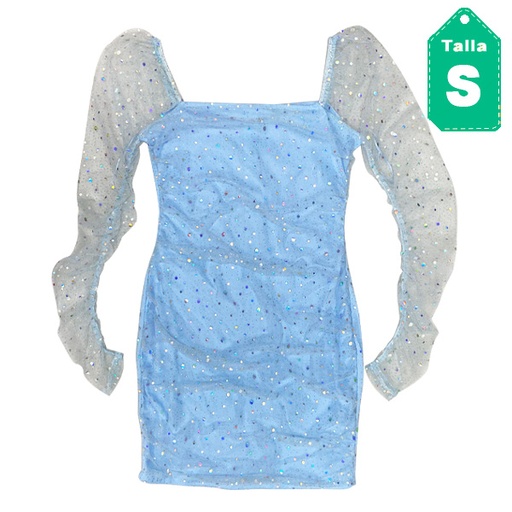 [4997] Vestido Double Crazy Azul Celeste- S