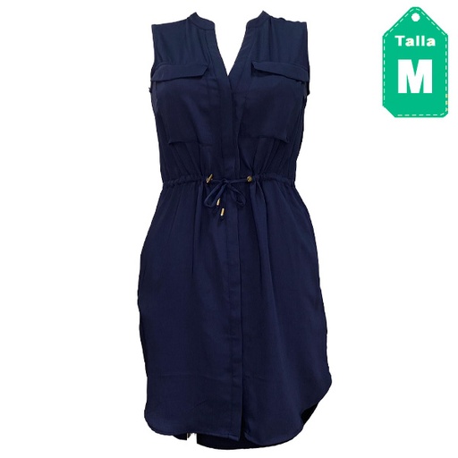 [4990] Vestido HyM Azul Oscuro- M