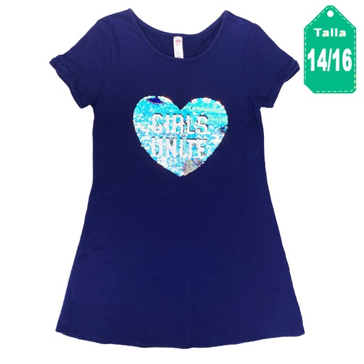 [5002] Vestido Justice Azul Marino- 14/16