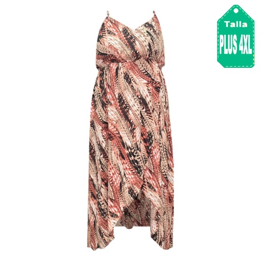 [5110] Vestido Shein Estampado- Plus Size