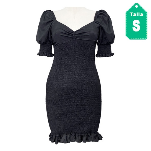 [5094] Vestido Talgui Negro- S