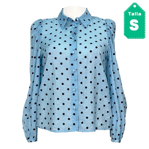 [5192] Camisa Stradivarius Lunares- S