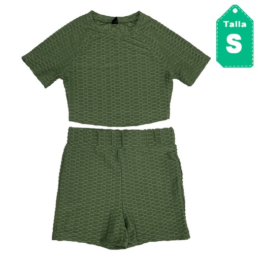 [5203] Conjunto Deportivo Shein Verde Militar- S
