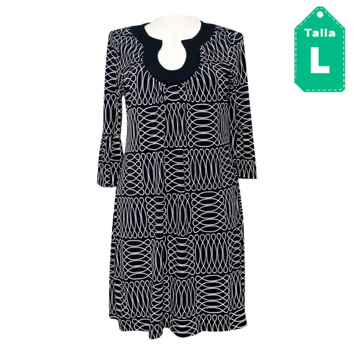 [5230] Vestido Enfocus Negro y Blanco- L