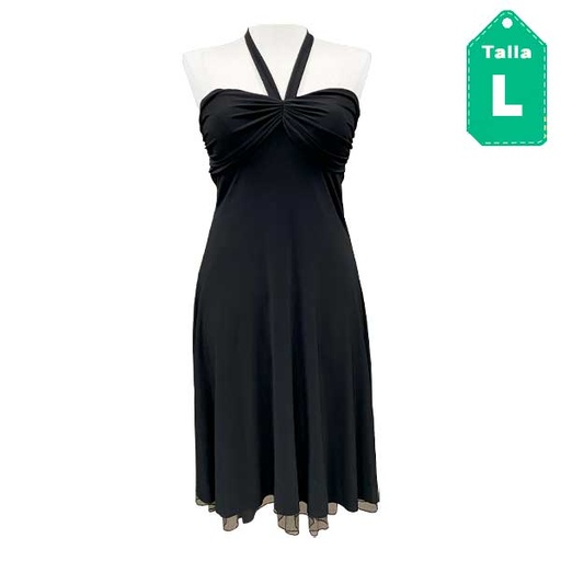 [5291] Vestido Windsor Negro- L