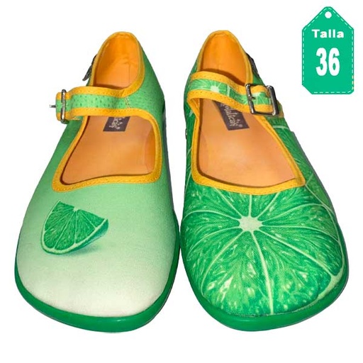 [5292] Zapatos Chocolaticas Verde- 36
