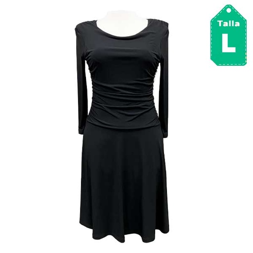 [5296] Vestido Enfocus Negro- L
