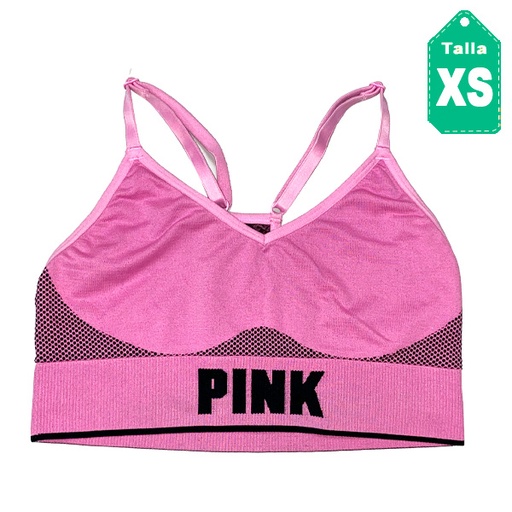 [5403] Top Deportivo Pink Rosado y Negro- XS