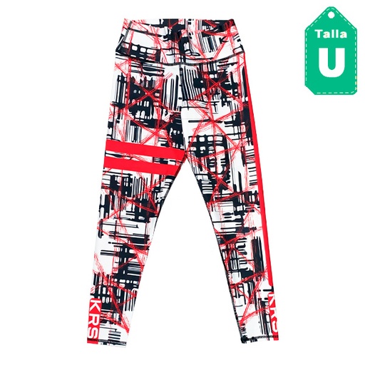 [5450] Leggins Kyrios Rojo y Gris- Unica