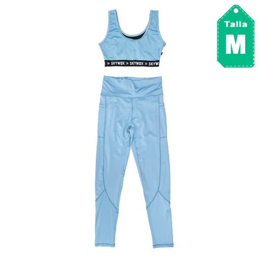 [5493] Conjunto Shein Azul Claro y Negro- M