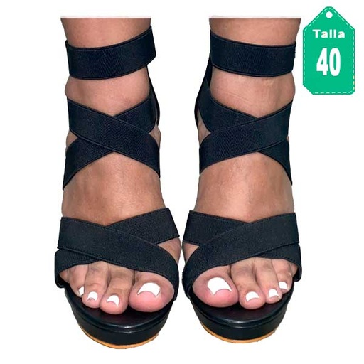 [5600] Sandalias de Tacon Negro- 40