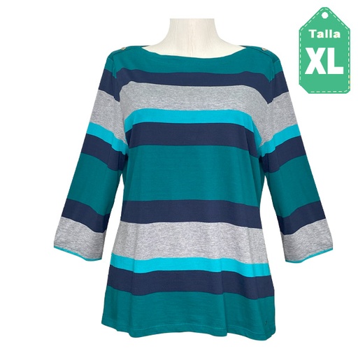 [5686] Blusa Tommy Hilfiger Rayas- XL