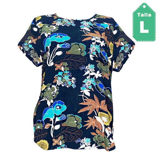 [5687] Blusa HyM Flores- L