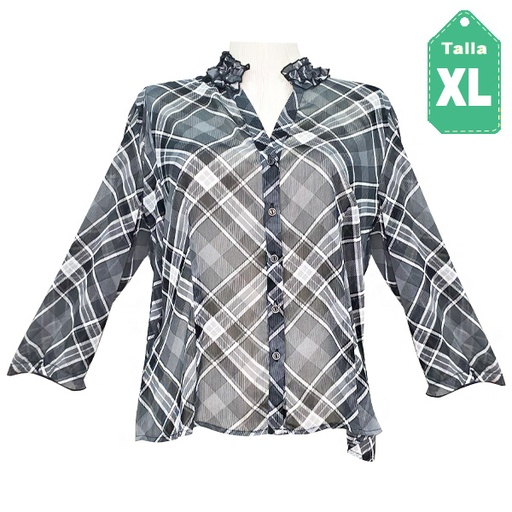 [5691] Camisa Teijido Cuadros- XL
