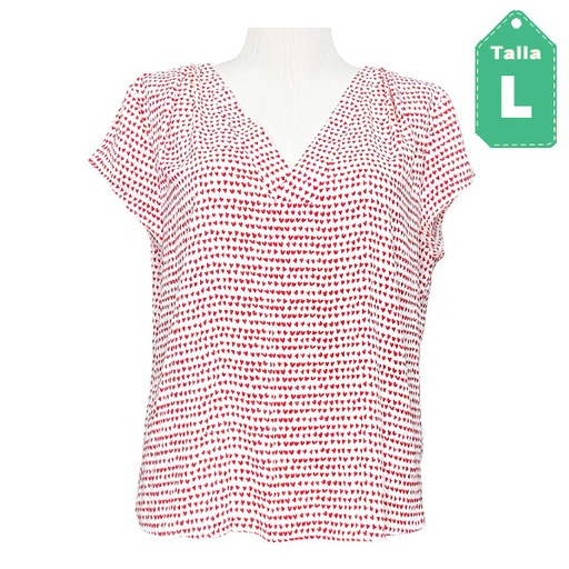 [5692] Blusa HyM Corazones- L